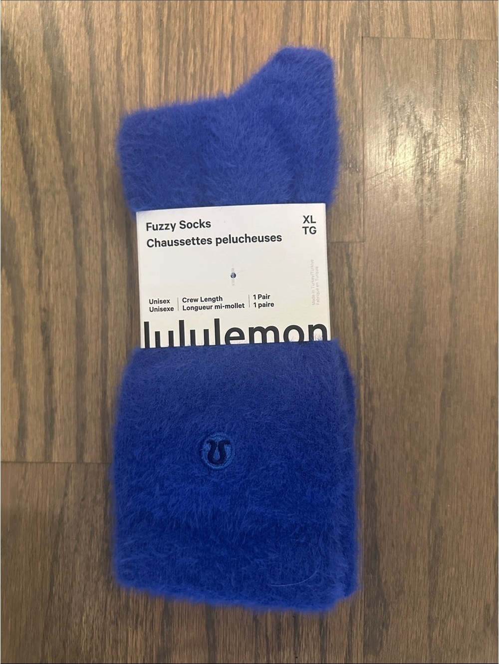 lululemon XL Fuzzy Crew Socks - Royal Blue RSVD NWT